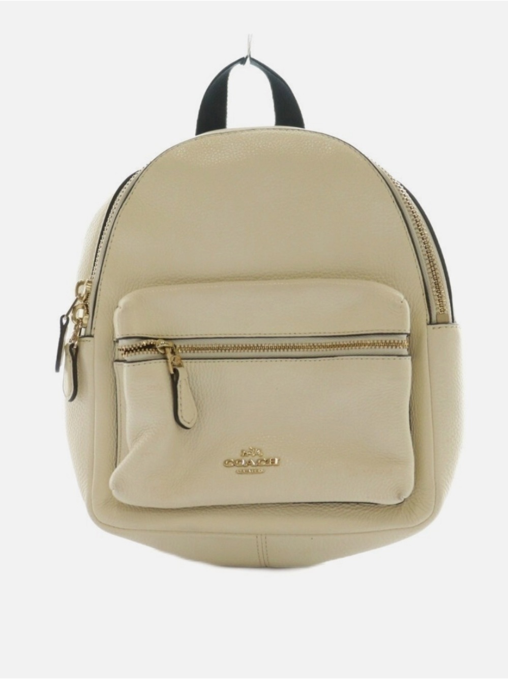 Coach Cream Leather Mini Backpack with Gold Hardware